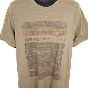 Horror Movie Sequels T Shirt Mens Size XL Brown Creepshow Friday The 13th